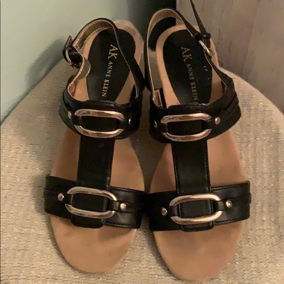 Anne Klein / gold accent cork wedge - Picture 3 of 7